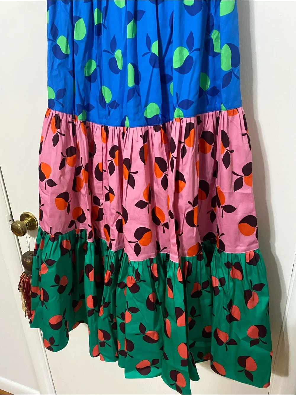 kate spade Vibrant Tiered Maxi Skirt in Blue, Pink & Green